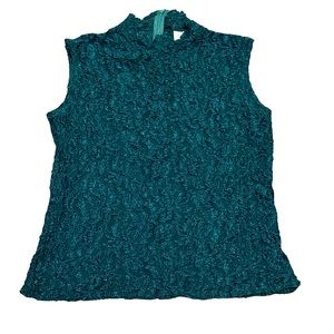 Stephen Peters Vintage Emerald Green Lace Blouse Size S EUC